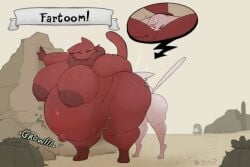 2026 3:2 alternate_version_at_source anthro belly big_belly big_breasts big_butt bloated bodily_fluids breasts butt cross desert dirtann domestic_cat duo empty_eyes eyelashes eyes_closed facial_markings felid feline felis female female/female flying_sweatdrops forehead_markings fur hand_on_head head_markings hi_res huge_breasts imminent_fart larger_anthro larger_female mammal markings marshmallow_(mewgenics) mewgenics navel neck_tuft nude obese obese_anthro obese_female one_eye_closed outie_navel outside overweight overweight_anthro overweight_female pink_body pink_fur red_body red_fur rumbling_stomach shoving_face_in_butt signature size_difference standing sweat sweatdrop tail text tuft white_eyes