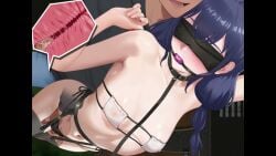 1boy 1girl animated ball_gag blindfold blindfolded blue_hair blush bondage bouncing_breasts breasts cum cum_in_pussy cum_inside female fingering fingering_from_behind fingering_partner fingering_pussy from_behind gag gagged game_cg garter_belt garter_straps happy_island_fantasy happycreator inside_view leash leash_and_collar lingerie luna_(happy_island_fantasy) male/female masturbating masturbating_other moaning orgasm shorter_than_one_minute small_breasts sound standing standing_sex tagme vaginal_penetration video video_games x-ray