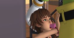 3d blowjob cheek_bulge disney goofy hand_on_head hidden kingdom_hearts olette penis roseza spit square_enix