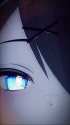 3d black_hair blue_eyes licking licking_viewer looking_at_viewer moaning obstructed_eye oc one_eye_obstructed original_character pov saliva saliva_drip saliva_on_tongue saliva_string sound tagme tongue tongue_out video vr vrchat vrchat_avatar ximplivr