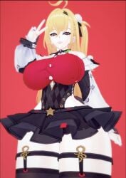 1girls 3d big_breasts blonde_hair cissia_(zenless_zone_zero) colored_nails handcuffs hoyoverse huge_breasts mihoyo painted_nails pink_nails sateen_22 small_skirt thick_thighs thiren zenless_zone_zero