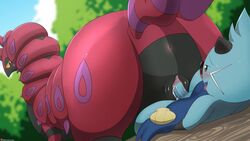 1boy 1girls 2020 animal_ears anthro anthrofied anus ass big_ass big_butt bodily_fluids bubble_ass bubble_butt butt cum cum_in_pussy cum_inside cum_on_vagina dewott duo female feral feral_on_anthro furaffinity furry genital_fluids half-closed_eyes huge_ass huge_butt humanoid_penis insect interspecies kneeling larger_female male mammal nintendo on_top otter outside patreon penetration penis pokémon_(species) pokemon pokemon_(species) pokemon_bw pussy reverse_cowgirl_position scolipede sex size_difference small_dom_big_sub smaller_male straight text thick_thighs uncensored vagina vaginal vaginal_penetration video_games watermark wide_hips winick-lim yellow_eyes zoophilia