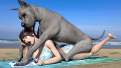 1girls 3d ass barefoot big_breasts canine daz_studio dog doggy_style female goditseb soles zoophilia