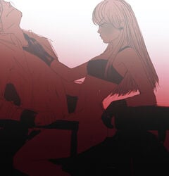 1boy 1boy1girl 1girls angry ass blushing bondage bottomless bra cowgirl_position danganronpa earrings gloves heavy_blush kirigiri_kyouko shirt_open small_breasts smooth_skin straight straight_sex sweat thick_thighs tied_to_chair togami_byakuya