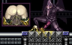 dragon drinking_pee human metroid nintendo peeing pixel_art ridley samus_aran urine