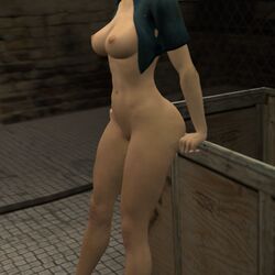 1girls 3d asoghlas breasts citizen female female_only half-life half-life_(series) half-life_2 human human_female human_only leaning_back nipples no_bra no_panties nude solo