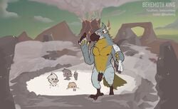 absurd_res anthro avian behemothking blush_lines breath_of_the_wild cloudscape detailed_background dripping_wet fog group hi_res hot_spring human kass_(zelda) link male male_focus male_only mammal mountain nintendo outside peeping revali rito rock sheikah_slate sketch sky steam teba_(tloz) the_legend_of_zelda video_games volcano water watermark wet