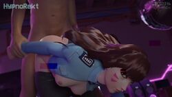 1boy 1girls 3d ambiguous_penetration animated ass blizzard_entertainment breasts brown_eyes brown_hair clothed_sex d.va female forced from_behind from_behind_position human hypnorekt lerico213 long_hair male nipples overwatch police_officer_d.va rape sex sound sound_edit source_filmmaker straight video