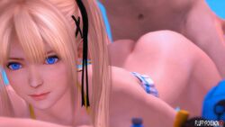 3d animated beach bikini blonde_hair blue_eyes dead_or_alive female female_focus fluffy_pokemon from_behind male marie_rose sex sex_from_behind sound source_filmmaker straight swimsuit teenage_girl teenager top-down_bottom-up twintails video