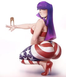 1girls american_flag ass big_ass bottom_heavy breasts bubble_butt clothed clothing crossover crouching dat_ass eyebrows eyes female female_focus female_only footwear glitch_techs gondola hair hi_res high_heels huge_ass leggings long_hair maarthul miko_kubota multicolored_hair nicki_minaj nose parody purple_hair side_boob smooth_skin spurdo squatting thick_thighs thighs wide_hips yoga_pants