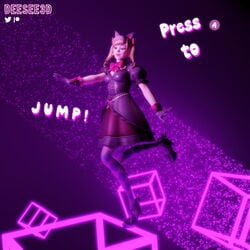 3d abstract abstract_background black_cat_d.va blizzard_entertainment cat_ears d.va deesee3d dream dress geometric_background heels leggings overwatch skirt