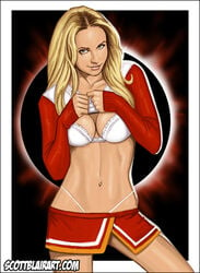 1girls 2d blonde_hair breasts cheerleader claire_bennet hayden_panettiere heroes scott_blair solo tagme thong