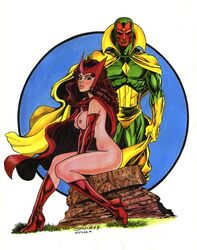 1990s 1999 20th_century avengers female human male marvel marvel_comics mutant_(marvel) scarlet_witch steven_setzer straight_hair vision wanda_maximoff x-men