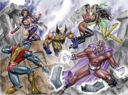 anna_marie asian colossus dark-skinned_female dark_skin deacon_black erik_lehnsherr female headband james_howlett logan_(x-men) magneto marvel max_eisenhardt nipples ororo_munroe piotr_rasputin psylocke rogue_(x-men) storm_(x-men) straight_hair tiara wolverine_(x-men) x-men