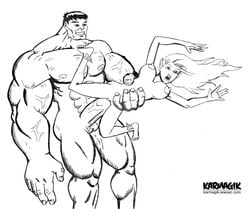 1boy 1girls defenders female hulk hulk_(series) karmagik male male/female marvel namor_the_sub-mariner namorita straight straight_hair vaginal_penetration