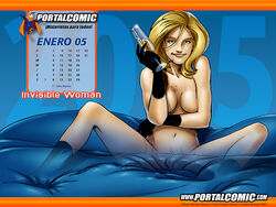 1girls blonde_hair blue_eyes breasts fantastic_four female female_only human invisible_woman mariano_navarro marvel navel smile solo straight_hair sue_storm topless