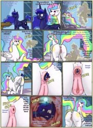 alicorn anal anal_only anal_vore comic difference female female/female female_only femdom femsub forced friendship_is_magic incest lezdom living_sex_toy livinlovindude macro/micro my_little_pony pred princess princess_celestia_(mlp) princess_luna_(mlp) punishment pussy rape shrinking sister sisters text unwilling vore yuri