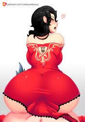 1girls big_ass black_hair cinder_fall clothed clothed_female_nude_male clothed_sex female implied_sex karmanseph large_breasts looking_at_viewer orange_eyes patreon pov qipao red_eyes rwby seducedaway sex shoulder_length_hair tongue wavy_hair white_background