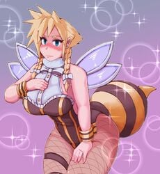 1girls bee bee_girl big_breasts breasts cleavage cloud_strife cloudette_strife female female_only final_fantasy final_fantasy_vii honeybee_inn_uniform kittenboogers large_breasts looking_at_viewer rule_63 solo thunder_head