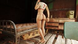 1girls 3d bethesda_softworks big_ass big_breasts fallout fallout_4 piper_wright small_waist source_request thong