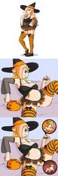 2019 2020 3girls big_belly big_breasts blonde_hair breasts clothed clothing costume devouring fupoo halloween huge_breasts large_breasts mario_(series) multiple_girls nintendo princess_daisy princess_peach princess_rosalina pumpkin pussy scared smug underwear vore