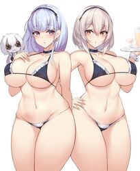 2girls azur_lane big_breasts breasts cleavage dido_(azur_lane) female female_only kuavera large_breasts looking_at_viewer sirius_(azur_lane)