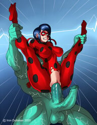 1boy 1girls 2020 artist_name balls big_penis blue_eyes breasts clothing diphallia diphallism duo erection female hair huge_anus huge_cock iron-dullahan ladybug_(character) large_penis male marinette_cheng marinette_dupain-cheng mask miraculous_ladybug multi_penis penetration penis precum precum_string sex straight thick_penis uniform unseen_male_face vaginal_penetration watermark