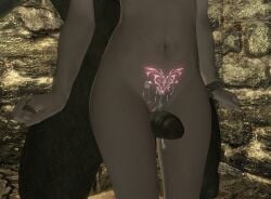 clenched_fist clenched_hand clenched_hands clenching fallingtho female game_screenshot human human_female light-skinned_female light_skin male male/female onean orc orc_male orced orsimer pubic_tattoo skyrim thigh_sex