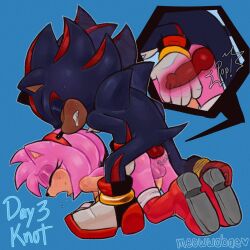 amy_rose anal_sex anthro dickgirl furry futa_sans_pussy futanari gynomorph knot knotted_penis knotting male male_on_futa meowwabae penis sega shadow_the_hedgehog sonic_(series)