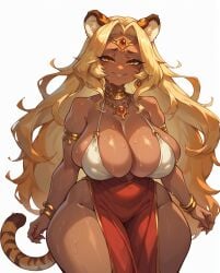 1girls afk_arena afk_journey ai_generated animal_ears antandra big_breasts breasts cleavage female female_focus jewelry looking_at_viewer rocksolidart solo solo_female thick_thighs very_long_hair wide_hips