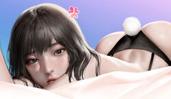 1girls ass bunnysuit erika_(kidmo) female female_only kidmo looking_at_viewer panties solo