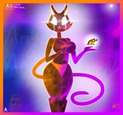 agonywelds anthro ass big_breasts breasts cat_ears cat_tail catgirl furry furry_female galaxy garfield_(series) garfield_the_cat glowing glowing_eyes hand_on_breast holding_object meme panties space space_gatta star thick_ass thick_thighs thighs underwear