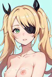 ai_generated blonde_female blonde_hair female fischl_(genshin_impact) genshin_impact girl green_eyes naked nude nude_female