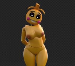 1girls 3d animatronic anthro breasts female female_only five_nights_at_freddy's five_nights_at_freddy's_2 heart-shaped_pupils kogrib naked naked_female nipples nude nude_female orange_nipples solo solo_female toy_chica_(fnaf) yellow_body yellow_skin