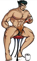 bara bulge cola crotch danganronpa dark_hair male male_only masculine muscle nidai_nekomaru super_danganronpa_2 yaoi