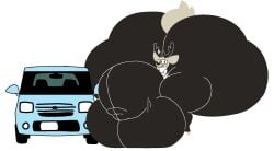 1boy absurd_res anthro antlers ass_bigger_than_body bottom_heavy bulge_through_clothing bulge_under_clothes car daihatsu deer eckobun featureless_feet glasses hi_res huge_ass huge_bulge huge_butt huge_cock hyper hyper_ass hyper_balls hyper_bottom_heavy hyper_bulge hyper_butt hyper_penis hyper_thighs impossible_clothes kakukaku_shikajika lineless meat_wall_(body_type) mob_face simple_background turtleneck white_background wide_hips