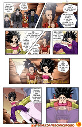 black_eyes black_hair breasts caulifla comic comic_page dragon_ball dragon_ball_super english_text female kale light-skinned_female light_skin long_hair page_3 page_number saiyan spiky_hair vercomicsporno