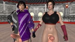 2girls 3d 3d_(artwork) angry angry_face bandai_namco breasts clothing curvy curvy_female dickgirl female futa futa_only futanari half_naked lidia_sobieska omega_warrior reina_mishima seductive tekken tekken_8 voluptuous voluptuous_female voluptuous_futanari