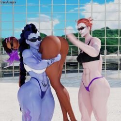 3d 3girls activision amelie_lacroix big_ass big_breasts big_thighs blizzard_entertainment blue-skinned_female blue_body blue_skin breasts bust busty chest curvaceous curves curvy curvy_figure dark-skinned_female dark_skin female female_only hips hourglass_figure huge_ass huge_breasts large_ass large_breasts legs light-skinned_female light_skin mature mature_female moira moira_o'deorain multiple_girls olivia_colomar overwatch overwatch_2 purple-skinned_female purple_body purple_hair purple_skin slim_waist sombra thick thick_hips thick_legs thick_thighs thighs top_heavy voluptuous voluptuous_female vonsvaigen waist wide_hips wide_thighs widowmaker