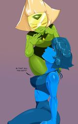 dsolteone gem_(species) lapis_lazuli_(steven_universe) peridot_(steven_universe) small_breasts steven_universe taunting unimpressed