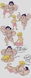 1boy 1girls androgynous bikini boruto:_naruto_next_generations brother_and_sister extreme_muscles female femdom flexing guitartist03 hyper_muscles muscular_female naruto scissorhold submission_hold swimsuit uzumaki_boruto uzumaki_himawari