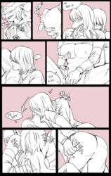 ... 1boy 1girls anthro artist_request ass breast_grab breasts comic deltarune female interspecies kris_(deltarune) larger_female male nipple_pinch partially_colored scalie sex size_difference sketch smaller_male source_request straight susie_(deltarune) text thick_thighs undressing wet wide_hips