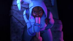 3d animated big_penis bunny bunny_brawler bunny_costume bunny_ears bunnysuit crapsfm dark-skinned_female dark_skin fellatio fortnite interracial luna_(fortnite) masturbating_during_fellatio no_sound oral penis source_filmmaker tagme video