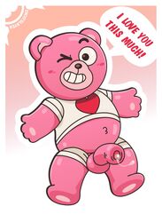 balls big_penis cartoon_network digitslayer heart male_only mowdown pink_fur precum precum_drip shirt slightly_chubby teddy_bear the_amazing_world_of_gumball