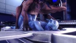 1boy 1girls 3d alien animated asari ass ass_up bestiality big_ass big_breasts blue_skin bouncing_breasts breasts female feral feral_on_female feral_penetrating from_behind interspecies large_breasts liara_t'soni looking_at_viewer male mass_effect noname55 nude pseudo_hair sex sound source_filmmaker tagme thrusting top-down_bottom-up varren video zoophilia