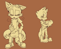 2_tails aged_down anthro apinkgrape blush breath canid canine canis clothed clothing custom_character_(sonic_forces) erection fox gadget_the_wolf genitals hairgrape looking_at_another male male/male mammal masturbation multi_tail panting penis simple_background solo sonic_(series) sonic_forces sonic_the_hedgehog_(series) tails wolf