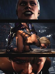 2girls 3d 3d_(artwork) age_difference ambiguous_penetration bit_gag blonde_hair bondage bound bound_arms bound_wrists cassie_cage cheopsfm doggy_style drool drooling female female/female female_only femdom forced gagged human lesbian mortal_kombat mortal_kombat_11 multiple_females multiple_girls netherrealm_studios nude older_female poster sex sex_toy sindel source_filmmaker strap-on uncensored younger_female yuri