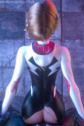 1boy 1girls 3d ambiguous_penetration areolae ass asymmetrical_hair athletic back blonde_hair blue_eyes bodysuit buckteeth clothed_female_nude_male eyebrow_piercing eyelashes faceless_male female fit fit_female guiltyk gwen_stacy gwen_stacy_(spider-verse) hourglass_figure larger_male male male_pov marvel marvel_comics patreon penis pov sex short_hair spider-gwen spider-man:_into_the_spider-verse spider-man_(series) symbiote text url venom venom_(marvel) watermark wide_hips