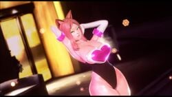 1girls 3d amy_rose amy_the_bat animated big_breasts cat_ears elbow_gloves female female_only gloves green_eyes honey_select large_breasts leotard no_sound pink_hair prevence rouge_the_bat_(cosplay) sega short_hair solo sonic_(series) standing video