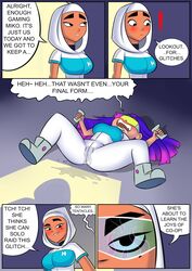 aged_up blue-tinted_eyewear comic female glitch_techs hijab miko_kubota planz34 smooth_skin tagme tentacle tinted_eyewear visor zahra_rashid